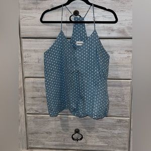 Boutique brand blue with white polka tank